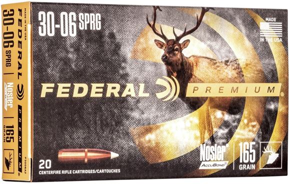 Picture of Federal Premium Vital-Shok Rifle Ammo - 30-06 Sprg, 165Gr, Nosler AccuBond, 200rds Case
