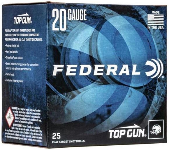 Picture of Federal Top Gun Target Load Shotgun Ammo - 20Ga, 2-3/4", 2-1/2 DE, 7/8oz, #8, 25rds Box