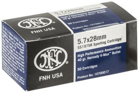 Picture of FN Herstal (FNH USA) Sporting Rifle Ammo - 5.7x28mm, 40Gr, V-Max, 50rds Box