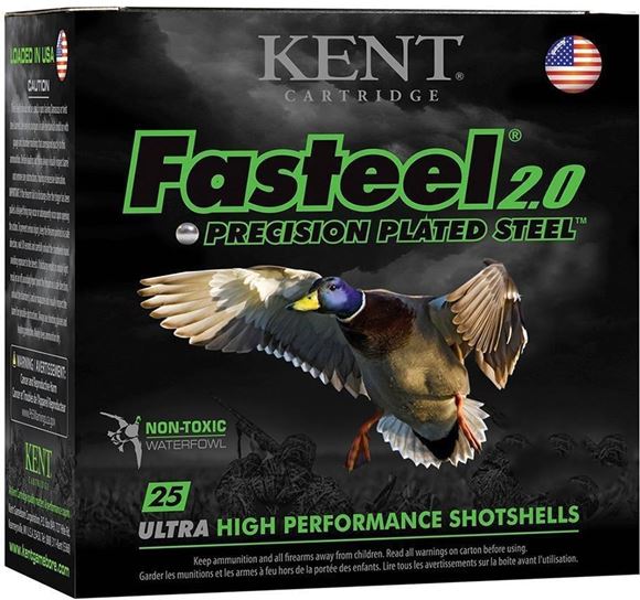 Picture of Kent Fasteel Precision 2.0 Steel Waterfowl Shotgun Ammo - 12Ga, 2-3/4", 1-1/16oz, #2, 25rds Box, 1550fps