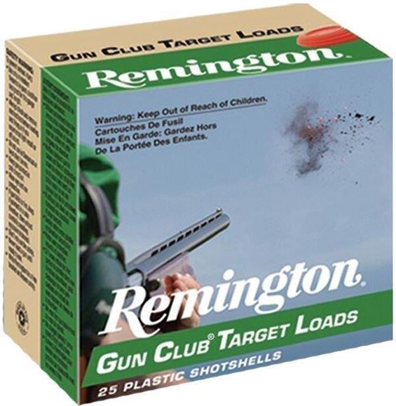 Picture of Remington Target Loads, Gun Club Target Loads Shotgun Ammo - 20Ga, 2-3/4", 2-1/2 DE, 7/8oz, #8, 250rds Case, 1200fps