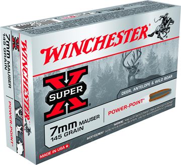 Picture of Winchester X7MM1 Super-X Rifle Ammo 7X57MM Mauser, Power-Point, 145 Grains, 2660 fps, 20, Boxed