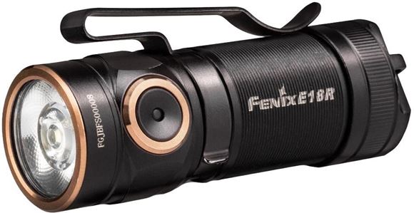 Picture of Fenix Flashlight, E Series - E18R, Cree XP-L HI, 750 Lumen, 1xCR123A/1x16340, Black, 33g