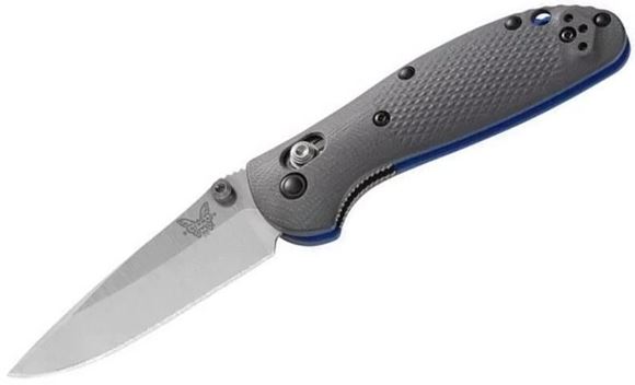 Picture of Benchmade Knife Company, Knives - Mini-Griptilian, AXIS Mechanism, 2.91" Blade, Stud Opener, Sheepsfoot Blade Shape, G10 (Gray), Deep Carry Reversable Clip, Plain Edge, Lanyard Hole, Weight: 2.90oz. (82.21g)