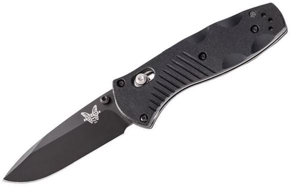 Picture of Benchmade Knife Company, Knives - Mini-Barrage, AXIS Mechanism, Drop-Point, 2.91" (7.39cm) Blade, Black Valox Handle, Standard Reversable Clip, Plain Edge, Lanyard Hole, Weight: 3.40oz. (96.39g)