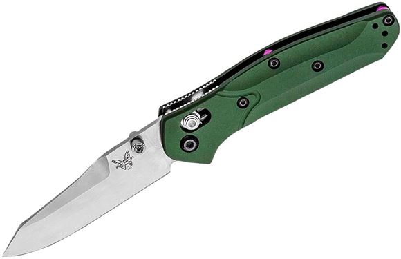 Picture of Benchmade Knife Company, Knives -  Mini Osbourne, Reverse Tanto, 3.4" Blade, Green Anodized Aluminum, Reversable Tip Up Clip, Plain Edge, Weight: 2.00oz. (56.70g)