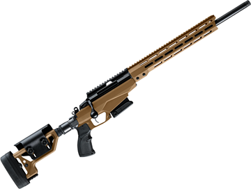 Picture of Tikka T3X Tactical A1, Bolt Action Rifle - 308 Win, 24", Coyote Brown, Semi-Heavy Contour, Threaded, Modular Chassis W/ 13.5" M-LOK Fore-End & Folding Stock w/Adjustable Cheek Piece, Full Aluminum Bedding,10rds, Full length Optic Rail
