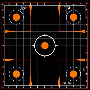 Picture of Allen Shooting Accessories, Targets/Throwers - EZ Aim Adhesive Sight-In Target, 5 Targets Per Pack