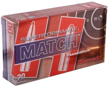 Picture of Hornady 80963 Superformance Match Rifle Ammo 308 WIN, ELD Match, 168 Grains, 2840fps, 20, Boxed