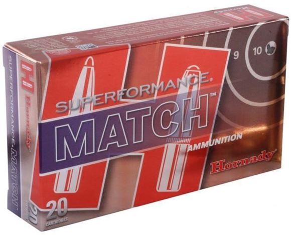 Picture of Hornady 80963 Superformance Match Rifle Ammo 308 WIN, ELD Match, 168 Grains, 2840fps, 20, Boxed