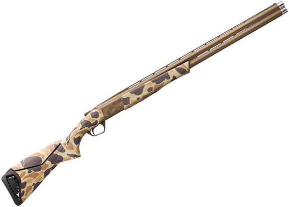 Picture of Browning Cynergy Wicked Wing Vintage Tan Over/Under Shotgun -12Ga, 3-1/2", 28", Vented Rib, Vintage Tan Camo, Burnt Bronze Cerakote, Composite Stock w/ Textured Grip Panels, Ivory Front Sight, Invector-Plus (F,M,IC)