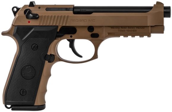 Picture of Girsan Regard MC DA/SA Semi-Auto Pistol - 9mm, 4.9", Dark Earth, Picatinny Rail, Black Synthetic Grip, Ambidextrous Safety, Lanyard Hole, White Dot Combat Sights, 2x10rds