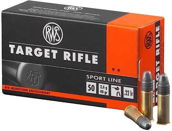 Picture of RWS Rottweil Sport Line Sports Rimfire Ammo - Target Rifle, 22 LR, 40Gr, Solid, 5000rds Case