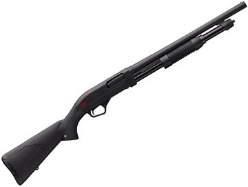 Picture of Winchester SXP Defender Pump Action Shotgun - 12Ga, 3", 18", Chrome Plated Chamber & Bore, Matte, Matte Aluminum Alloy Receiver, Satin Composite Stock, 5rds, Brass Bead Front Sight, Fixed Cylinder Choke
