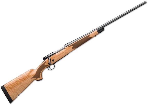 Picture of Winchester Model 70 Super Grade Maple Bolt Action Rifle - 308 Win, 22", Sporter Contour, Gloss Blued, Gloss finish AAA Maple, Jeweled Bolt Body, Knurled Bolt Handle