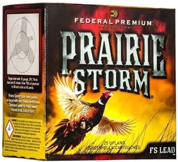 Picture of Federal Premium Prairie Storm FS Lead Load Shotgun Ammo - 12Ga, 2-3/4", 1-1/4oz, 4.46 DE, #4, 25rds Box, 1500fps