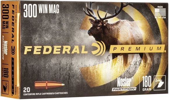 Picture of Federal Premium Vital-Shok Rifle Ammo - 300 Win Mag, 180Gr, Nosler Partition, 200rds Case