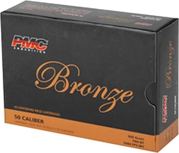 Picture of PMC Bronze Rifle Ammo - 50 Caliber BMG, 660Gr, FMJ-BT, 200rds Case, 3080fps