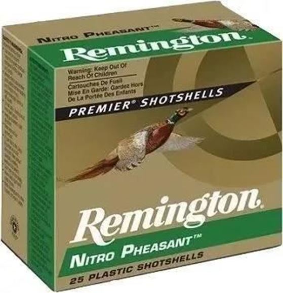 Picture of Remington Upland Loads, Nitro Pheasant Loads Shotgun Ammo - 12Ga, 2-3/4", MAX DE, 1-1/4oz, #6, Copper Plated, 250rds Case, 1400fps