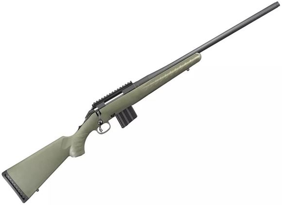 Picture of Ruger American Predator Bolt Action Rifle - 6.5 Creedmoor, 22", Matte Black, Alloy Steel, Moss Green Composite Stock, 4rds