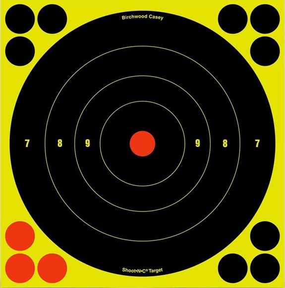Picture of Birchwood Casey Targets, Shoot-N-C Targets - Shoot-N-C 8" Bull's-Eye Target, 6 Targets