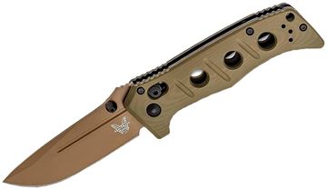 Picture of Benchmade Knife Company, Knives - Sibert Mini Adamas, AXIS Mechanism, 3.25" CPM-CruWear FDE Blade, OD Green G10 Handle, Deep Carry Reversable Clip, Drop-Point, Plain Edge, Lanyard Hole, Weight: 4.60oz (130.41g)