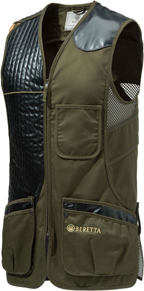 Picture of Beretta Men's Clothing, Vests - Eco Leather Sporting Vest, Adult, Dark Olive, XL
