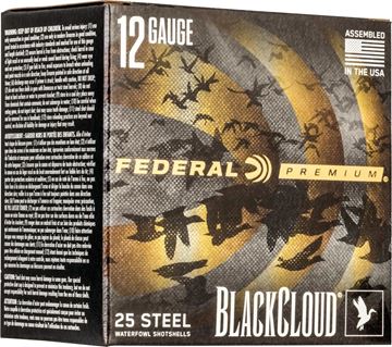 Picture of Federal PWBX142-4 Black Cloud Waterfowl Shotshell 12 GA 3" 1-1/4oz 4, 25 Rnd per Box