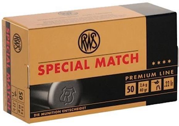 Picture of RWS Rottweil Premium Line Sports Rimfire Ammo - Special Match, 22 LR, 40Gr (2.675g), Solid, 50rds