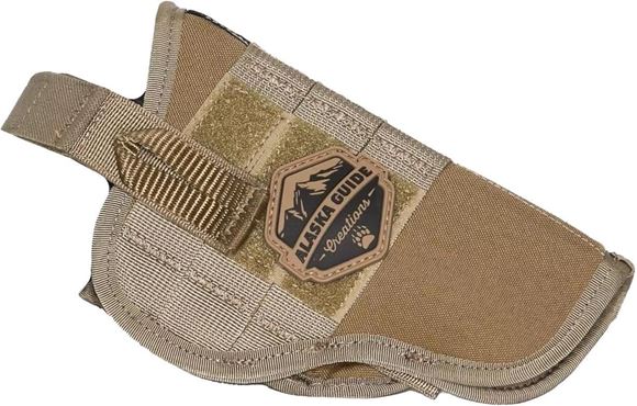 Picture of Alaska Guide Creations - Pistol Holster - Coyote Brown, 3" x 4-1/4" x 2-1/2",  Molle, Velcro Area, Clip for Inline Usage, Ambidextrous, Belt Loops