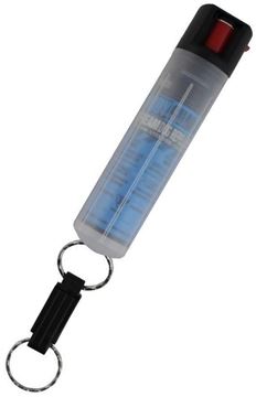 Picture of Defense Aerosols Dog Repellent Pepper Spray - Bodyguard Stream Dog Repellent, 20g, Clear Hardcase w/ Key Ring