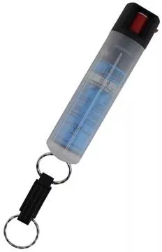 Picture of Defense Aerosols Dog Repellent Pepper Spray - Bodyguard Stream Dog Repellent, 20g, Clear Hardcase w/ Key Ring