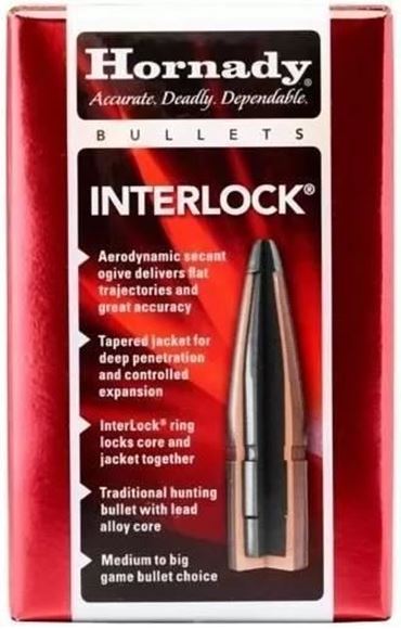 Picture of Hornady Rifle Bullets, InterLock - 30 Caliber (.308"), 165Gr, InterLock BTSP, 100ct Box