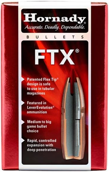 Picture of Hornady Rifle Bullets, FTX - 30 Caliber (.308") (30-30 Win), 160Gr, FTX, 100ct Box