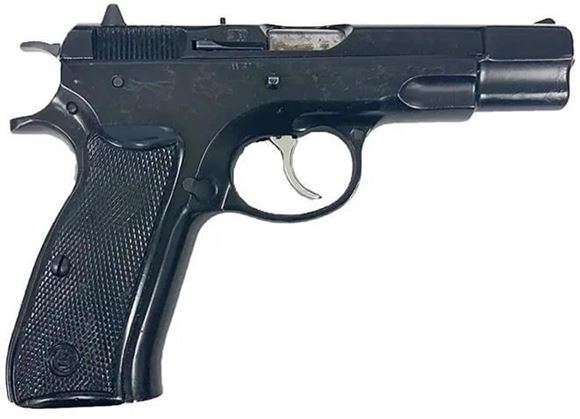 Picture of CZ 75 Surplus DA/SA Semi-Auto Pistol - 9mm, 4.61", Hammer Forged, Black Slide,Silver Frame, Black Plastic Grips, NO MAG, Fixed Sights