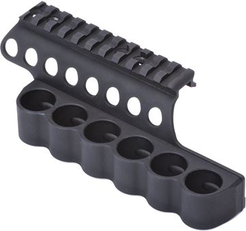 Picture of Mesa Tactical Aluminum Shotshell Carriers - Beretta 1301 Tactical, 6-Shell, 12Ga, 3-1/4", With Integrated Picatinny Rail
