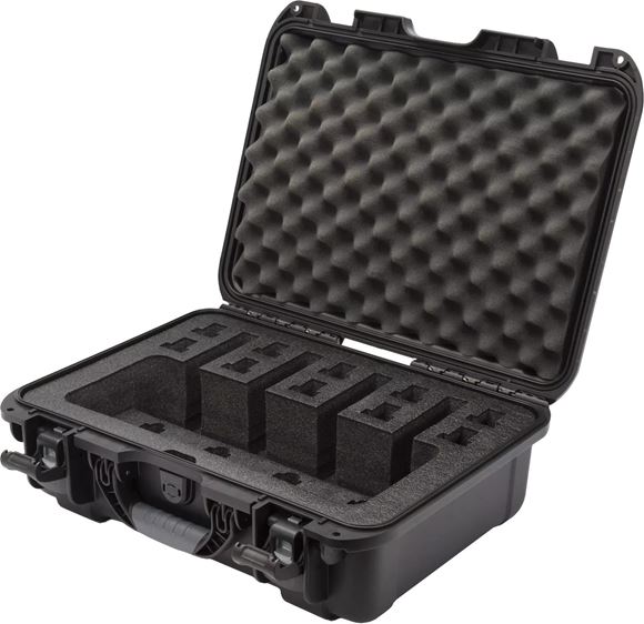 Picture of Nanuk Professional Protective Cases - Custom Vertical Four Pistol Case, Pre-cut Foam, Waterproof & Impact Resistant, 18.7" x 14.8" x 7.0", Black