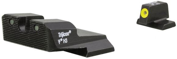 Picture of Trijicon Iron Sights, Trijicon HD XR Night Sights - Smith & Wesson Trijicon HD XR Night Sight Set, Yellow Front Outline, Fits S&W M&P, SD9VE, SD40VE