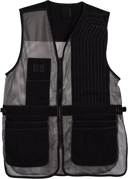 Picture of Browning Outdoor Clothing, Shooting Vests Left-Hand - Trapper Creek Mesh Shooting Vest, Black/Grey, 2XL
