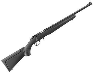 Picture of Ruger 8323 American Compact Bolt Action Rifle 22 WMR, RH, 18 in Satin Blued, Syn Stk, 9+1 Rnd, Adj Trgr