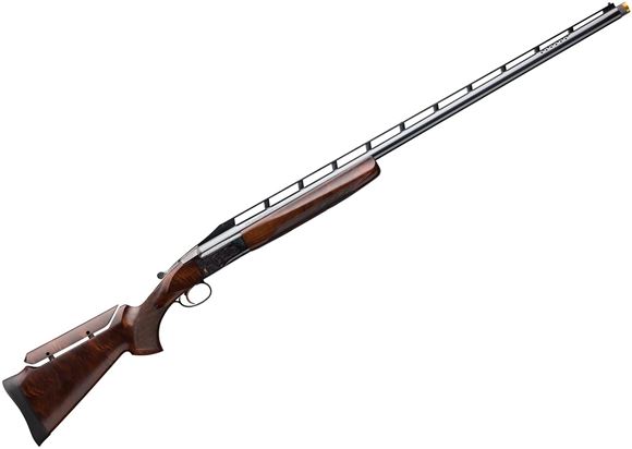 Picture of Browning BT-99 Plus w/Ejector Break Action Shotgun - 12Ga, 2-3/4", 34", Ported, High-Post Vented Rib, Polished Blued, Polished Blued High-Relif Engraved Steel Receiver, Gloss Oil Grade III/IV Black Walnut Stock, Ivory Bead Front Sight, Invector-Plus Mida