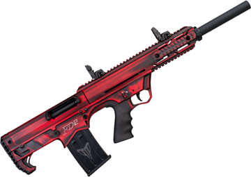 Picture of Canuck FD12 Bullpup Semi-Auto Shotgun - 12ga, 3", 20" Chrome Lined, Distressed Red Synthetic Stock, Ambidextrous Charging Handle, Fire Selector, 2x5rds, 1x2rds, Flip-up Sights, Forward Grip, Mobil Choke Flush (C,M,F)