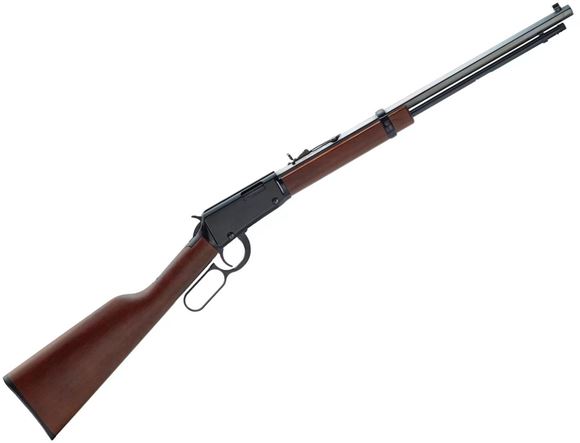 Picture of Henry Octagon Frontier Model Rimfire Lever Action Rifle - 22 S/L/LR, 20", Blued, American Walnut Stock, 22rds, Reversible White Diamond Insert & Brass Beaded Front & Marbles Fully Adjustable Semi-Buckhorn Rear Sights