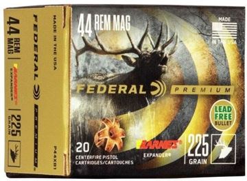 Picture of Federal P44XB1 Premium Vital-Shok Pistol Ammo 44 Rem Mag 225Gr Barnes Expander