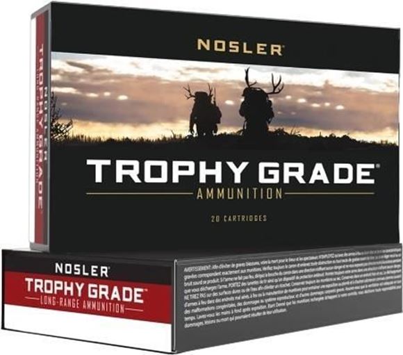Nosler 61237 Trophy Grade Long Range Ammo, 27 Nosler 165gr ABLR (20 ct.)