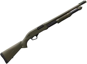 Picture of Winchester SXP Defender Pump Action Shotgun - 12Ga, 3", 18", Chrome Plated Chamber & Bore, OD Green Receiver, OD Green Composite Stock, 5rds, Truglo Fiber-Optic Sight, Invector-Plus (CYL)