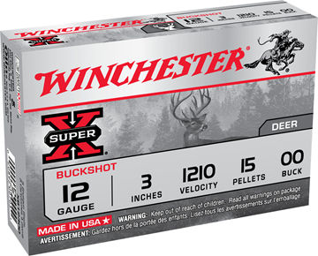 Picture of Winchester XB12300 Super-X Shotgun Ammo 12 GA, 3 in, 00B, 15 Pellets 1210 fps, 5 Rounds, Boxed