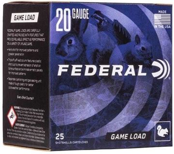 Picture of Federal Game-Shok Upland Game Shotshell - 20 GA, 2-3/4 in, #8, 7/8 oz, 2 1/2 Dr, 1210 fps, 25rds Box