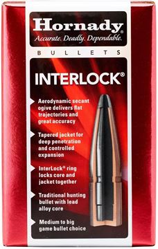 Picture of Hornady Rifle Bullets, InterLock - 6.5mm Caliber (.264"), 140Gr, InterLock SP, 100ct Box