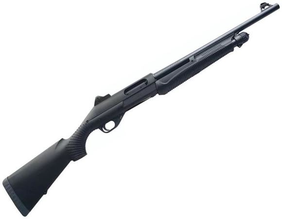 Picture of Benelli Nova Tactical Pump Action Shotgun - 12Ga, 3-1/2", 18.5", Blued, Black Synthetic Stock, 4rds, Ghost Ring Sights, Fixed Cylinder